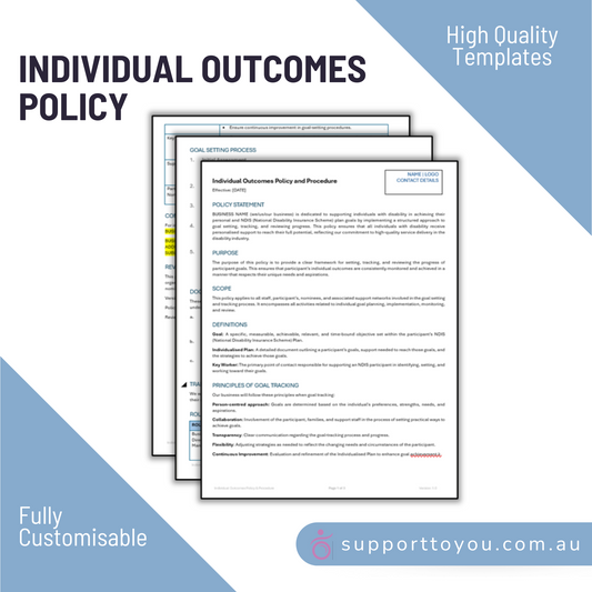 Individual Outcomes Policy - Goal Tracking for NDIS Participants