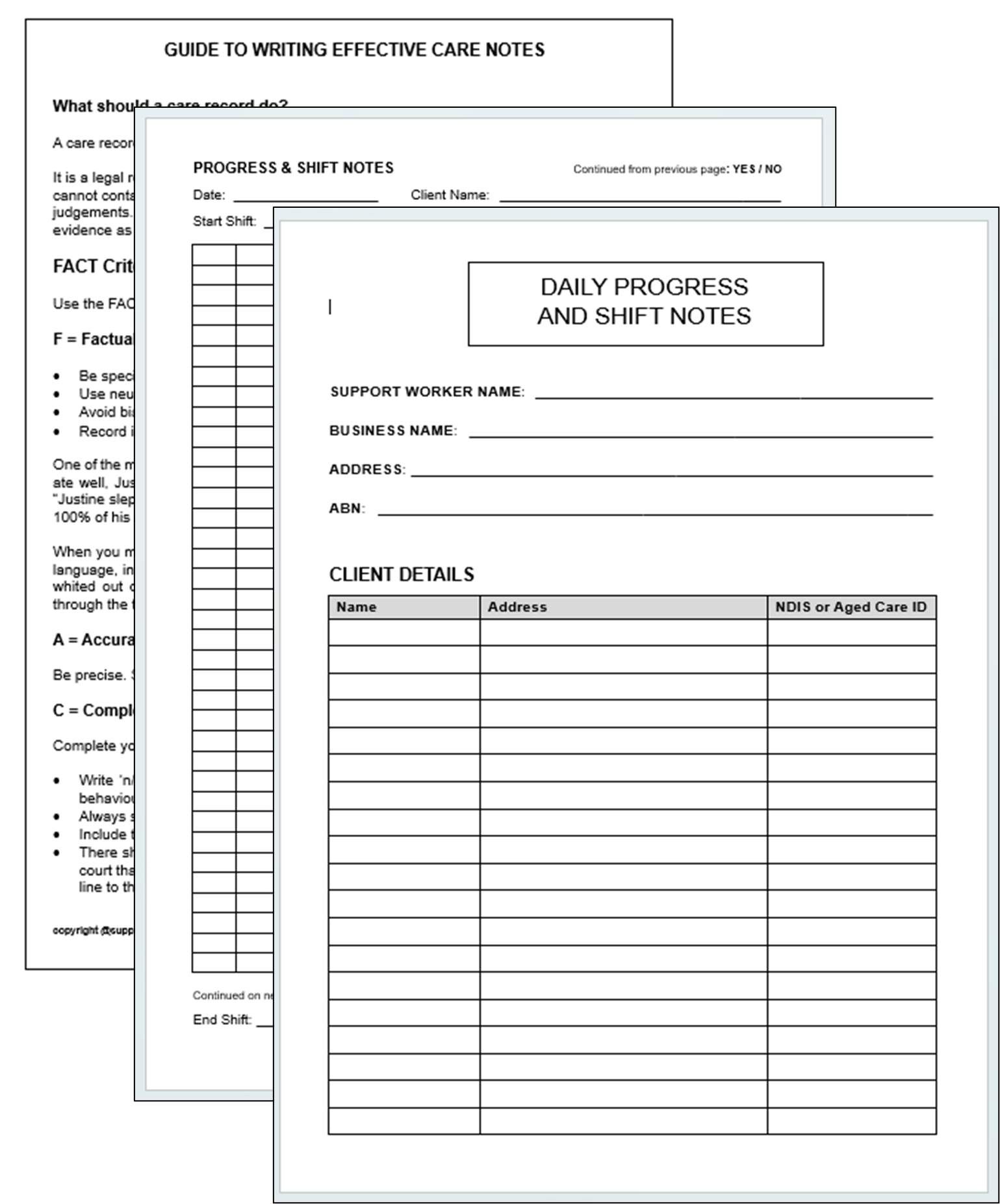 Progress Notes Lined A4 Book Template supporttoyou