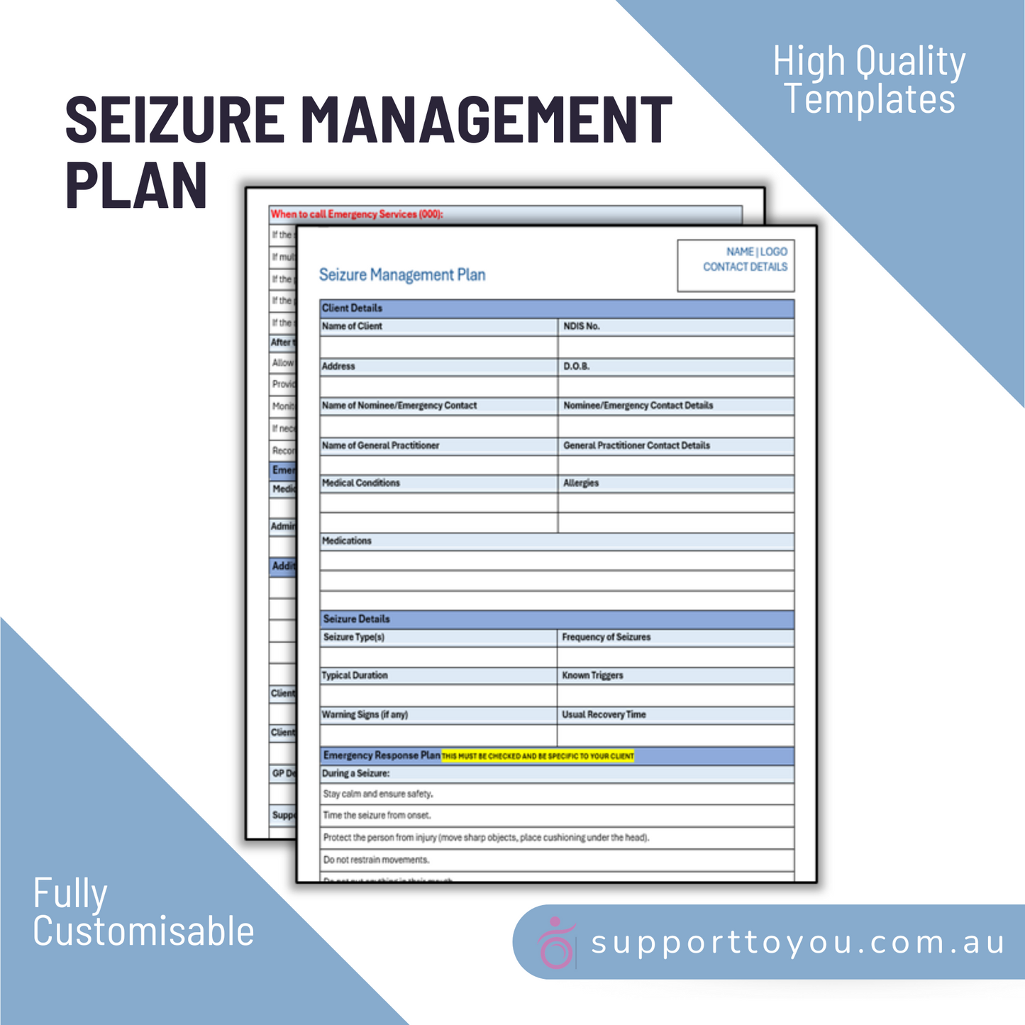 Seizure Management Plan