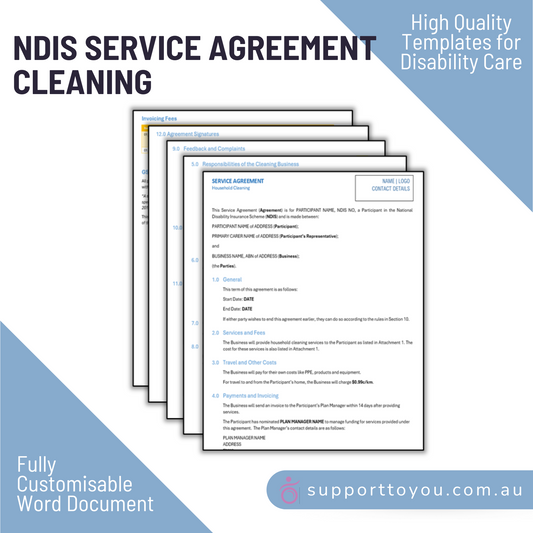 NDIS Service Agreement - Household Cleaning