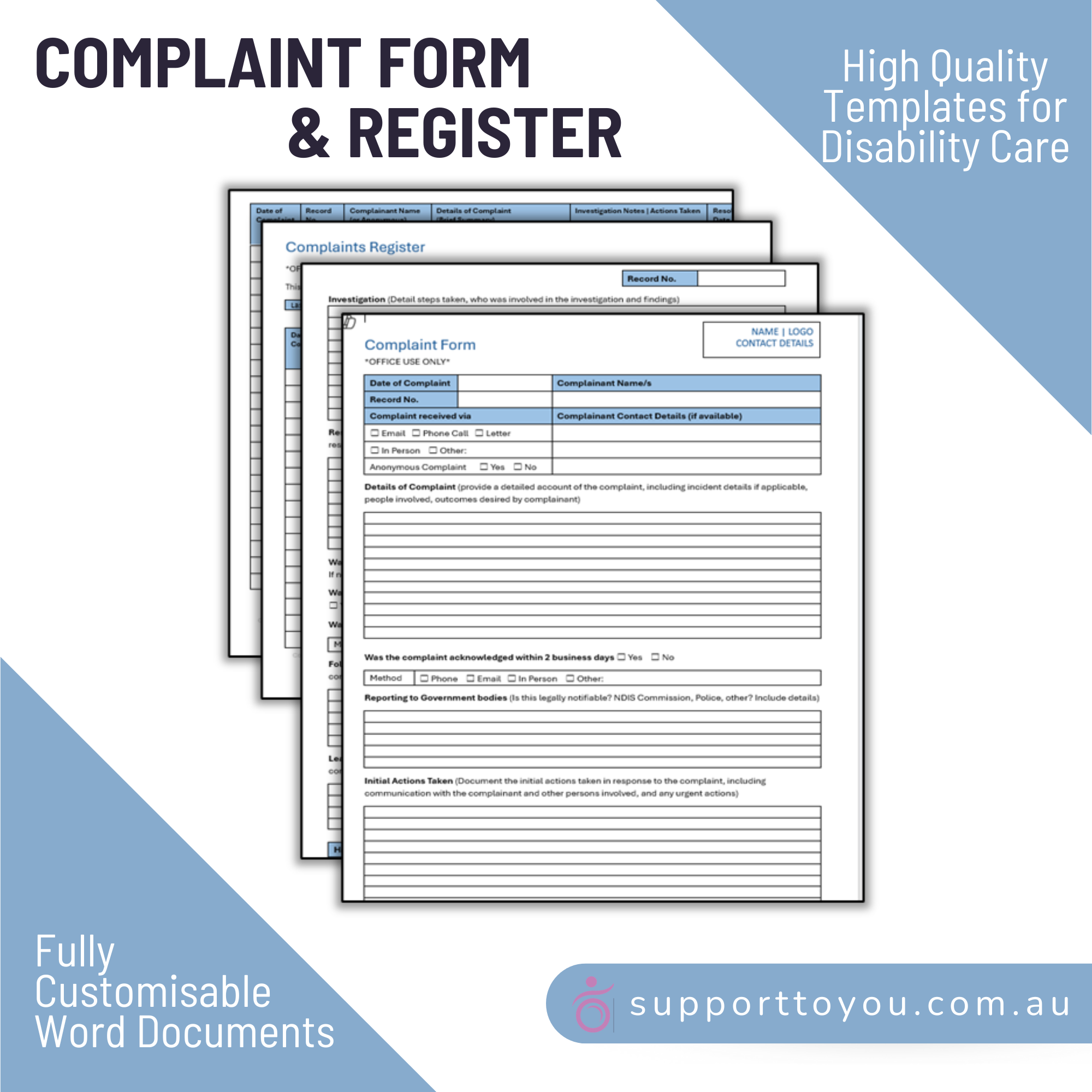 Complaints Form | NDIS Service Providers | supporttoyou