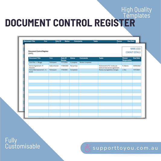 Document Control Register