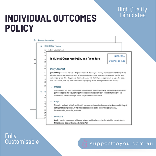 Individual Outcomes Policy - Goal Setting for Persons with Disability