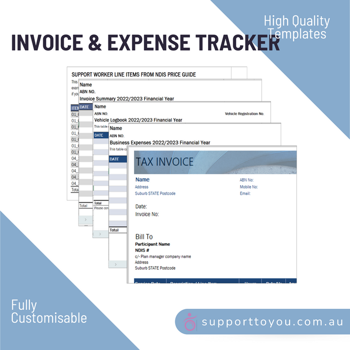 Invoice & Expense Tracker Disability Sole Trader supporttoyou