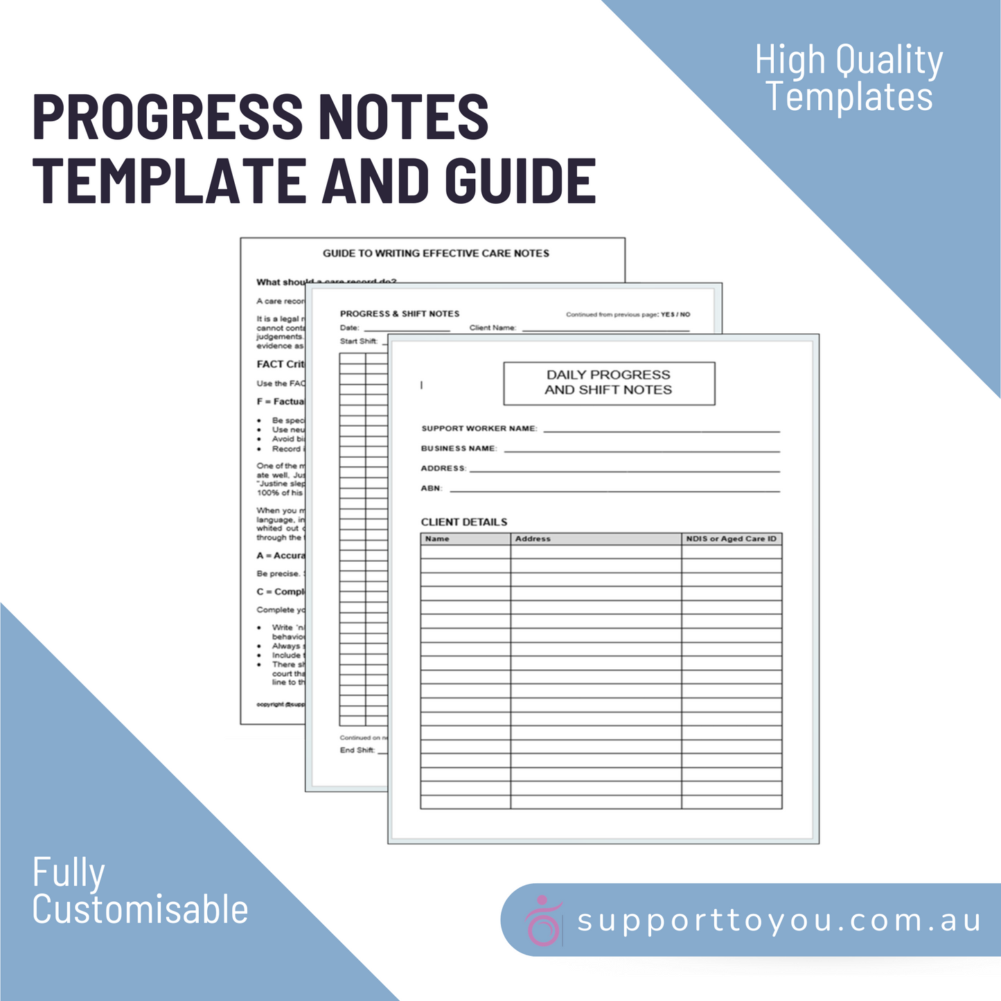 Progress Notes - Lined A4 Book Template