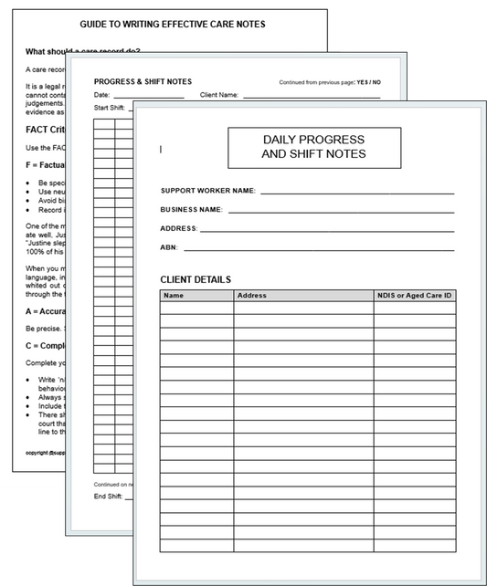 Progress Notes - Lined A4 Book Template