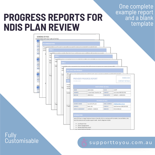 Progress Reports for NDIS Plan Review