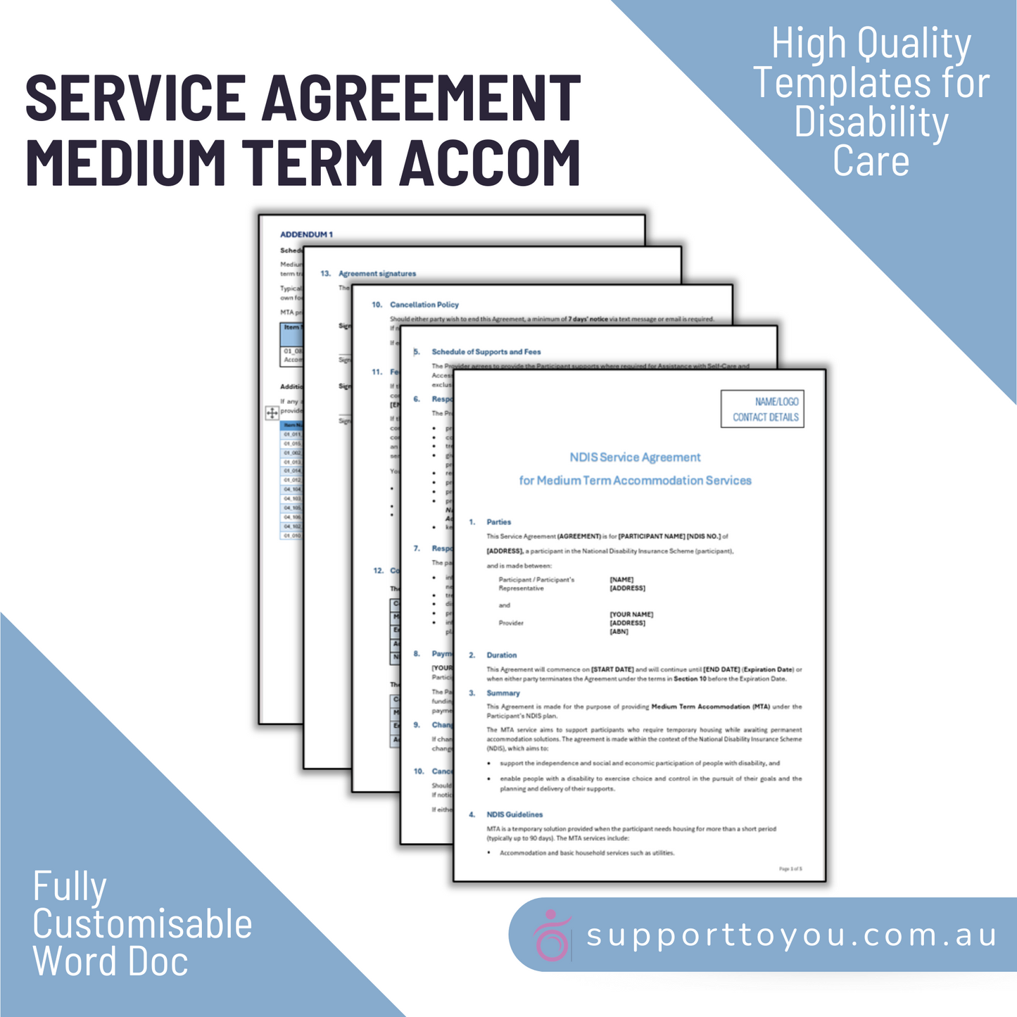 Service Agreement - Medium Term Accommodation