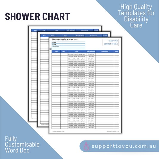 Shower & Bath Chart