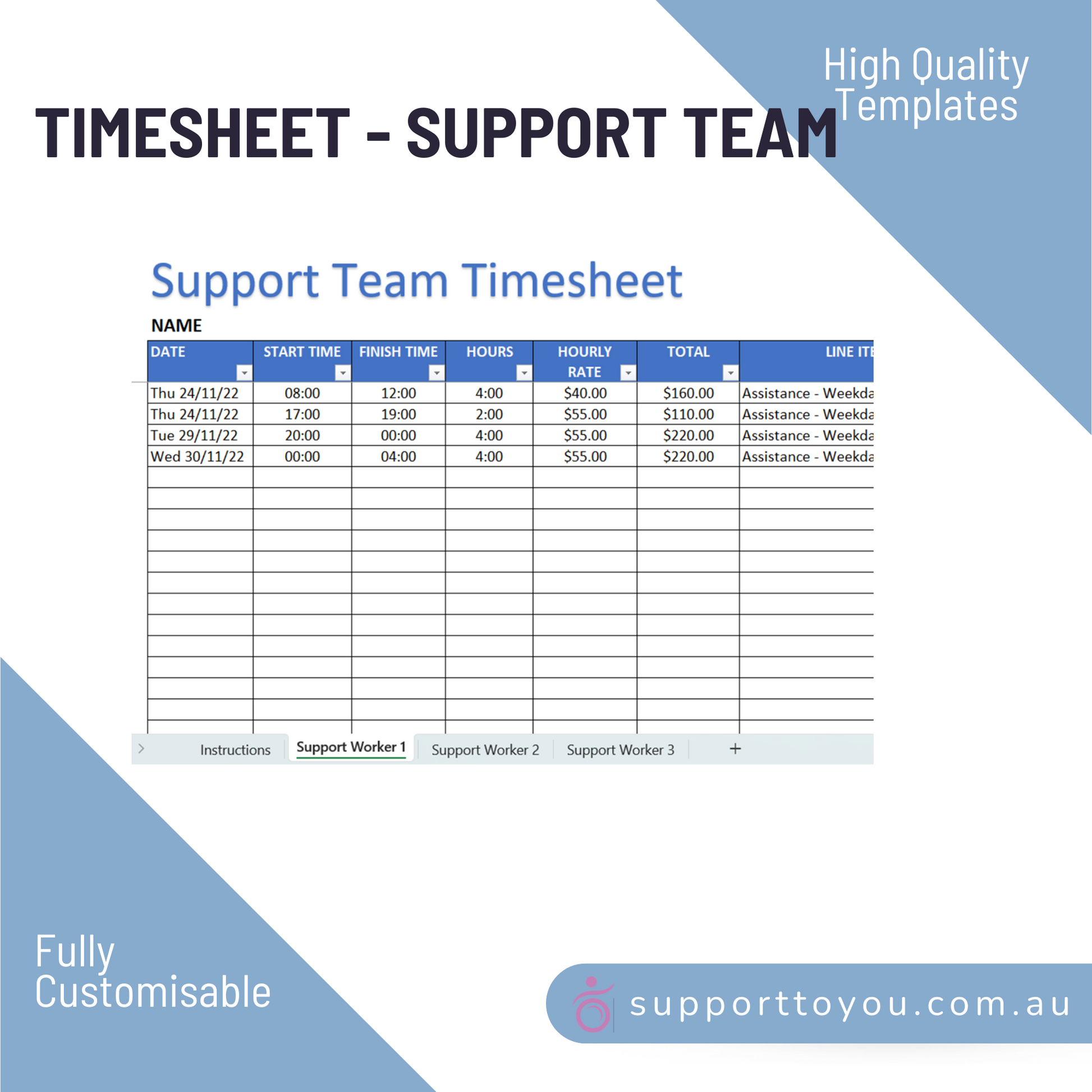 Timesheet | Disability Support Team | supporttoyou
