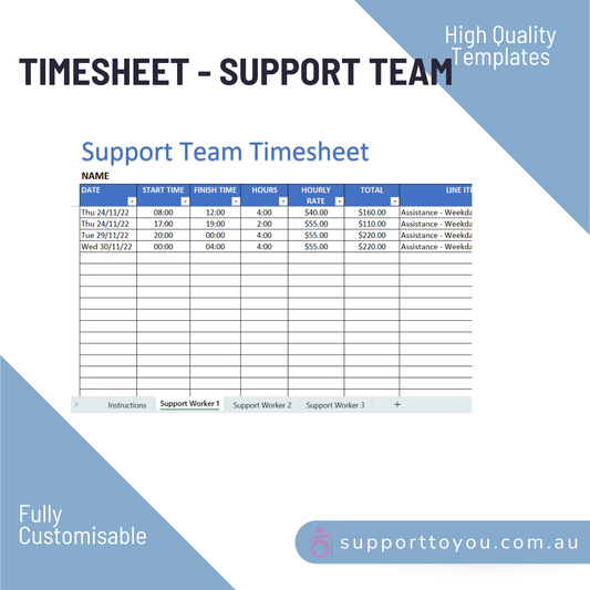 Timesheet - Disability Support Team