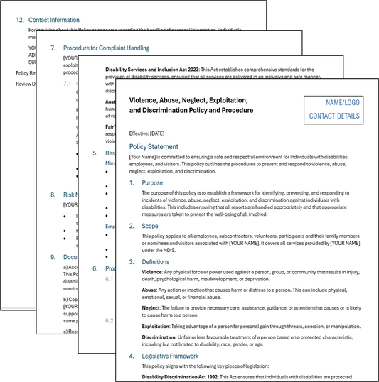 Violence, Abuse, Neglect, Exploitation and Discrimination Policy